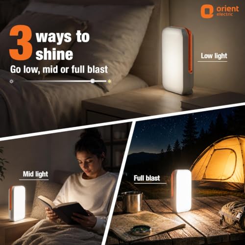 Image of Orient Electric Litpac 15W Emergency Rechargeable LED Lantern with 7200 mAh Battery | Upto 30 Hours Battery Backup | Brightness Control Feature | in- Built Mobile Charging Point| Cool White