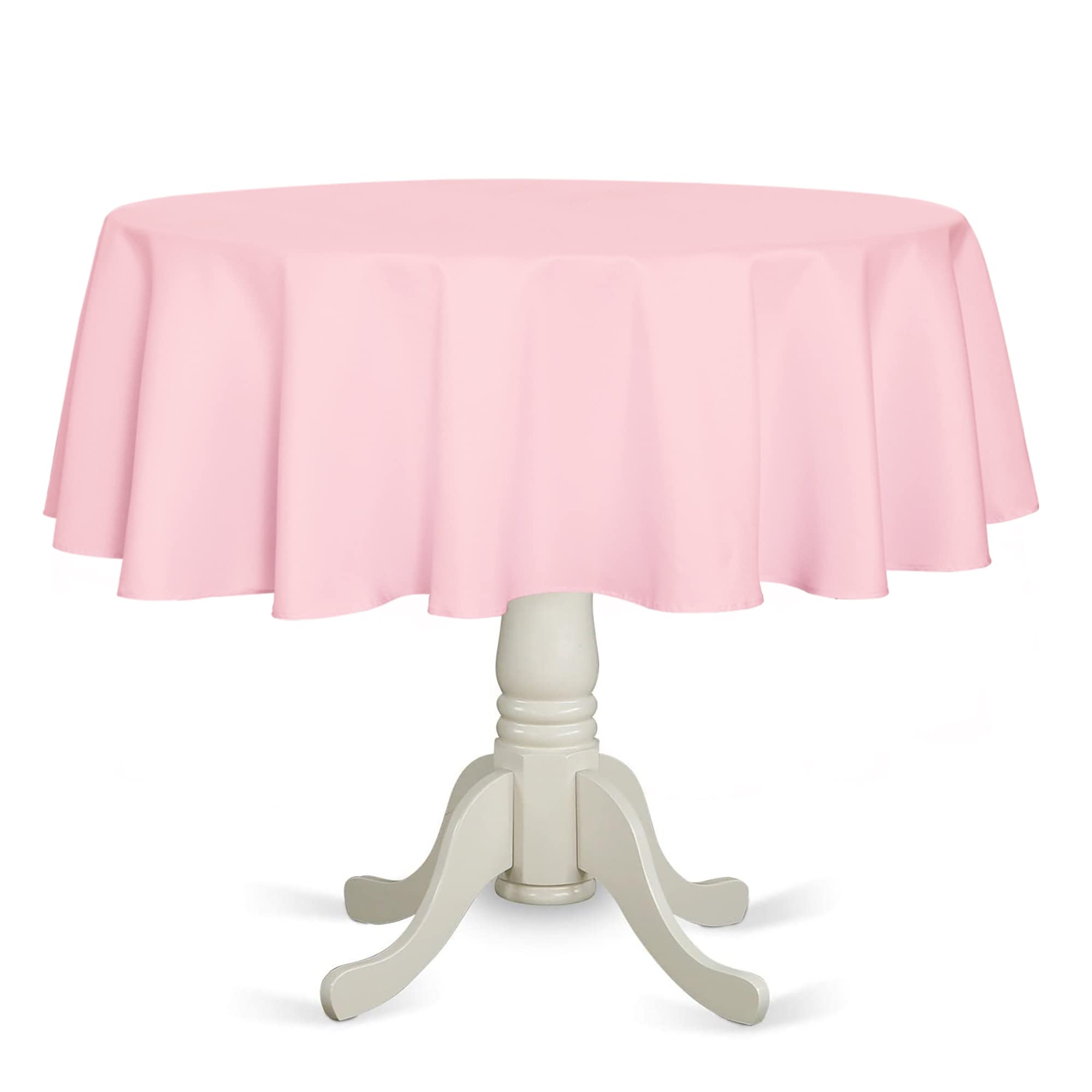 Fitable Pink Round Tablecloth 60 inch, Stain and Wrinkle Resistant Washable Polyester Table Cloth, Decorative Table Cover for Dining Table, Buffet Parties and Camping
