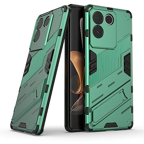 Image of Back Case Cover Compatible for Vivo T2 Pro 5G | 360 Degree Protection | Camera Protection | Kickstand Case | Shockprof Case | (Green)