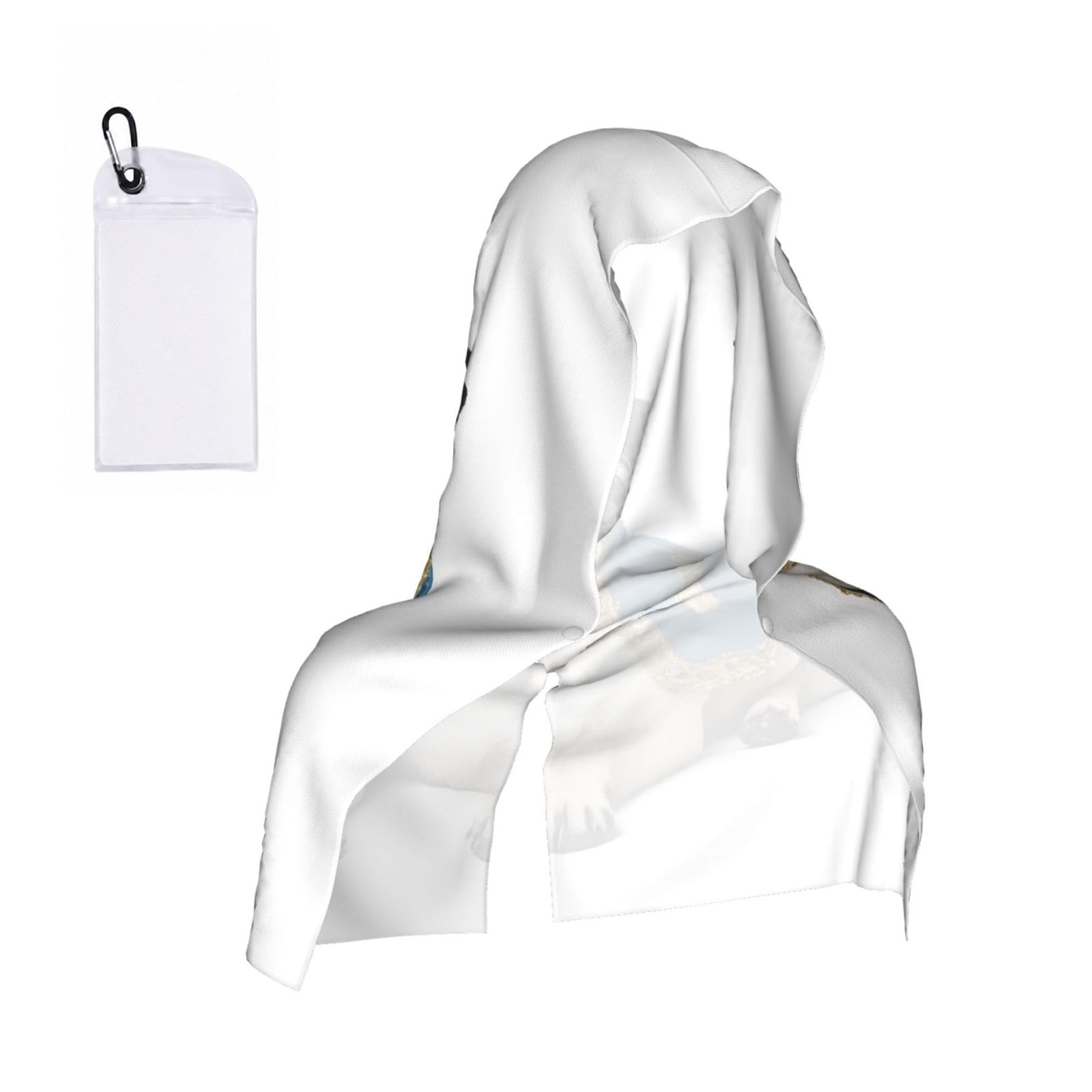 WXWJSHMGC Cute Dog Print Cooling Hoodie Towel, Cooling Towels For Neck And Face Sun Protection Instant Cool Hoodie(Sport/Camping/Work Out/Hot Weather)