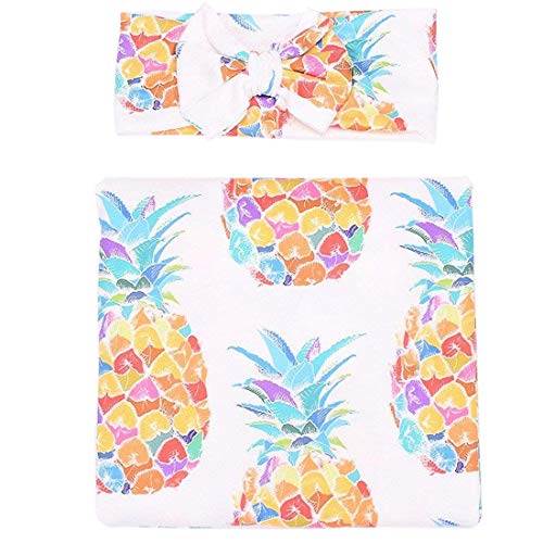 Daweglop ReciéN Nacido Swaddle Mantas Receptoras Diadema de Hospital Valor Establecido PiñA