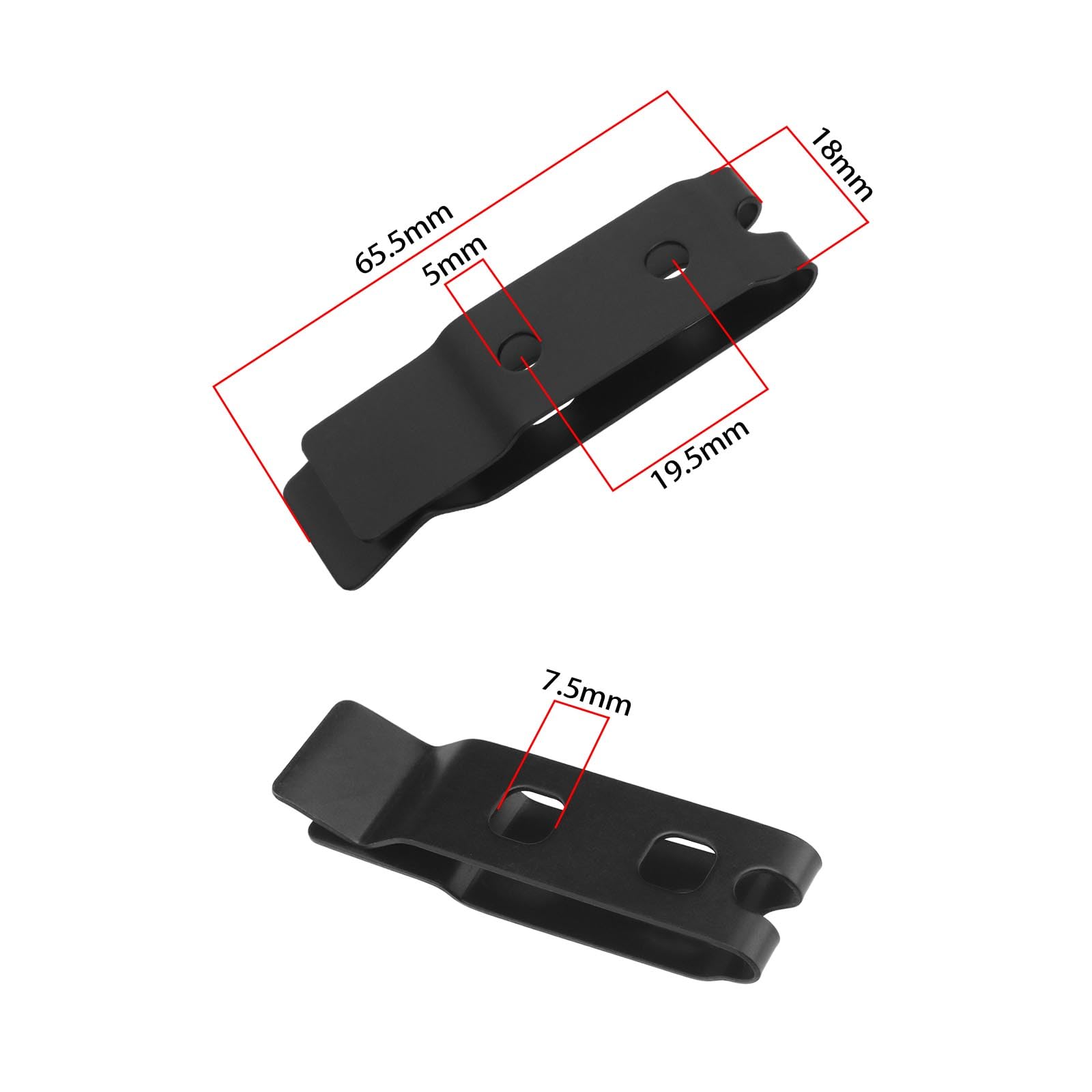 LT Easiyl 2 Set of Stainless Steel Belt Clip with Screws Back Clip K Sheath Waist Clip Waist Back Belt Clip Clip Accessories, Black - Image 4