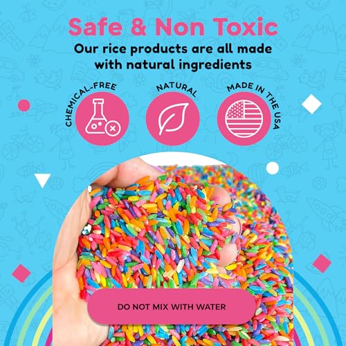 Image of Rainbow Rice Sensory Bin Filler for Sensory Play 2 LB (4 Cups) - Non-Toxic Colored Rice for Sensory Tables - DIY Montessori Color Rice - Rice Sensory Bin Filler for Educational Play