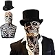 Halloween Totenkopf Maske Gruselig Vollkopf Skelett Maske mit Beweglichem Kiefer, Horror Halloween Kostüm Deko für Herren Damen Halloween Party Rollenspiele