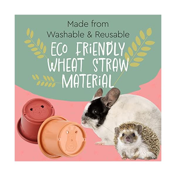 [2 pack] small pets & bunny stacking cups - cups for rabbits & chinchillas - guinea pig & parrot enrichment toys - colorful wheat straw rabbit toys - graduated sized stackable toys for rabbits - 16 pc - image 6