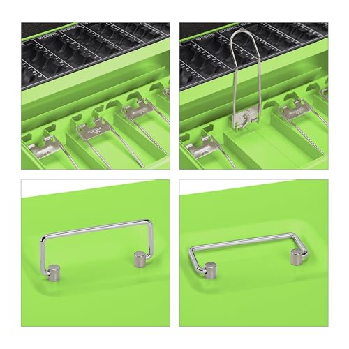 Caja fuerte con llave y portamonedas verde miniatura 7