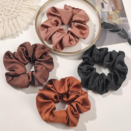 Image of Hair Scrunchies for Women - Hair Ties No Damage Both for Thick Hair or Thin Hair Curl Hair No Crease Scrunchies Ponytail Holder No Hurt Your Hair