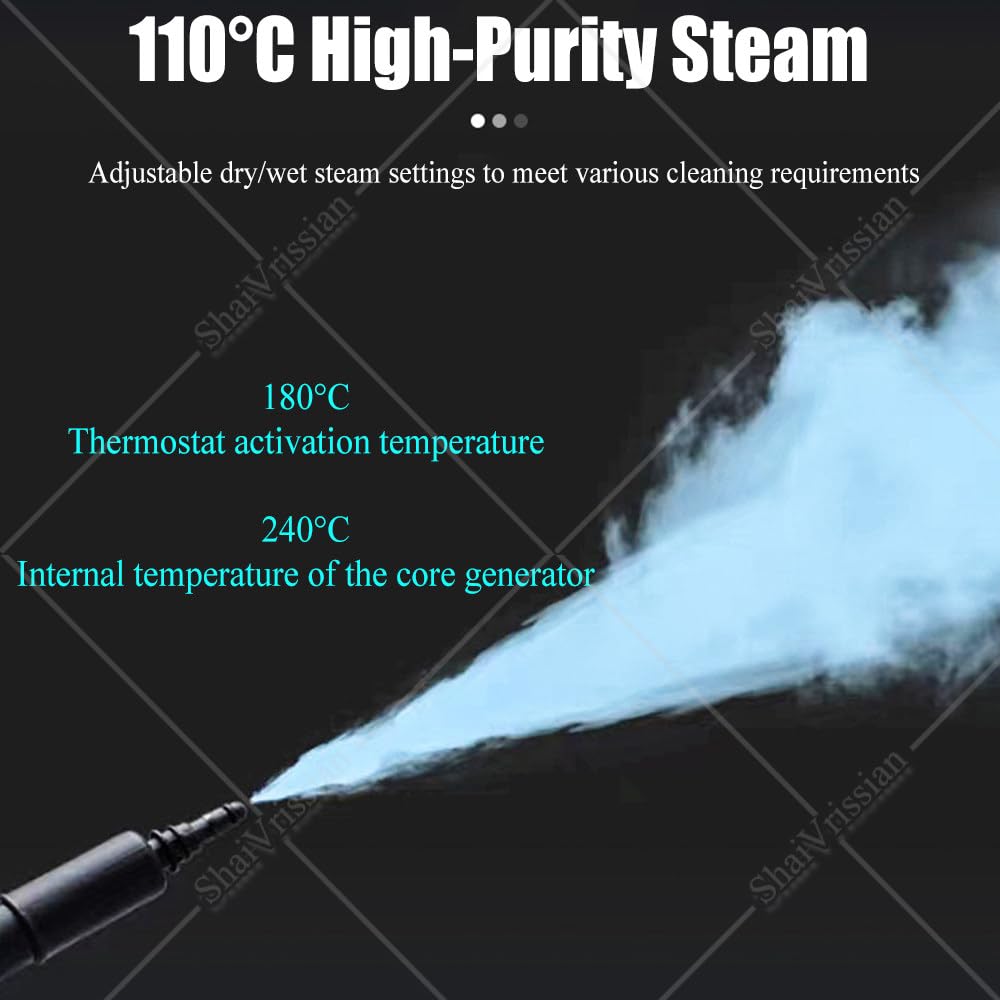 Limpiador a Vapor Comercial Alta Potencia,Hidrolimpiadora a Vapor Portátil Mano,Vapor Continuo,Calentamiento Rápido,para Restaurantes,Coches,Azulejos Y Tapicerías Yellow