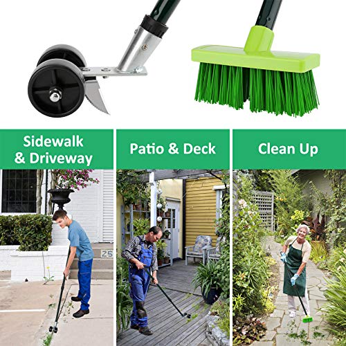 Kinaba Weed Grabber Remover Garden Tools for Driveway Patio Sidewalk, Crack and Crevice Weeding Tool and Broom
