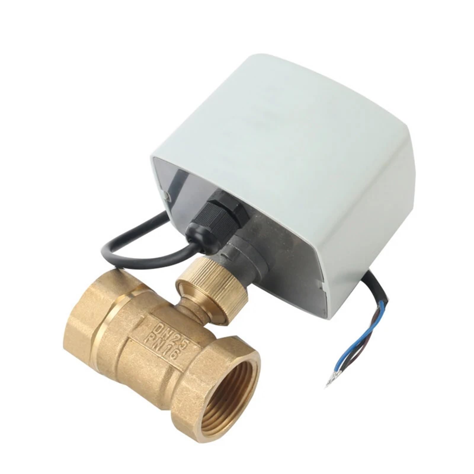 Czdiqxvf 12Vdc Dn32 1/2" 3/4" 1" Brass Motorized Ball Valve 220V 12V 24V 3-Wire 2 Control Brass Electric Ball Valve Big Torque Metal Motor(12Vdc)