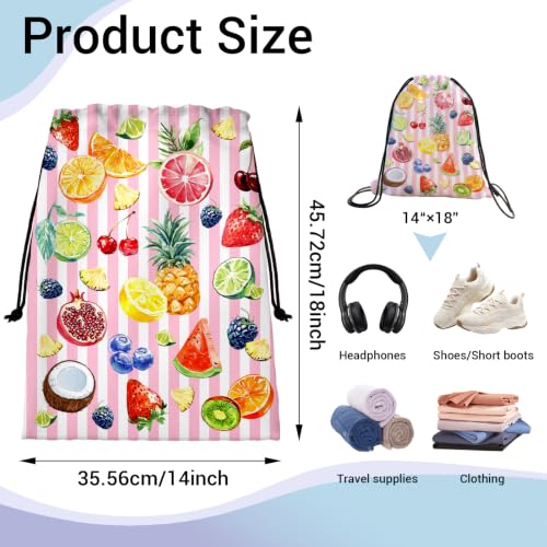 Image of Fruit Drawstring Bag Portable Storage Pouch for Cloth Shoes Party Fitness