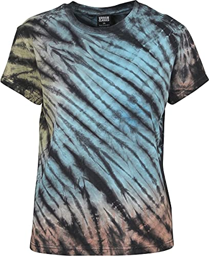 T-Shirt Ladies Tie Dye Boyfriend Tee Black L Donna