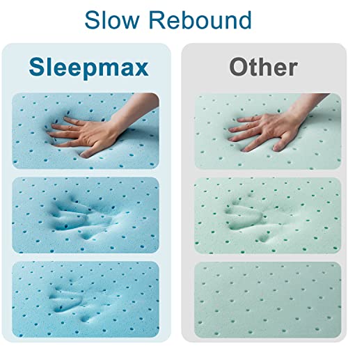 Sleepmax-3-Inch-Gel-Memory-Foam-Mattress-Topper-King-Medium-Soft-Enhance-Comfort-Pressure-Relief-Memory-Foam-Mattress-Pad-High-Density-Bed-Topper-with-Zippered-Cover