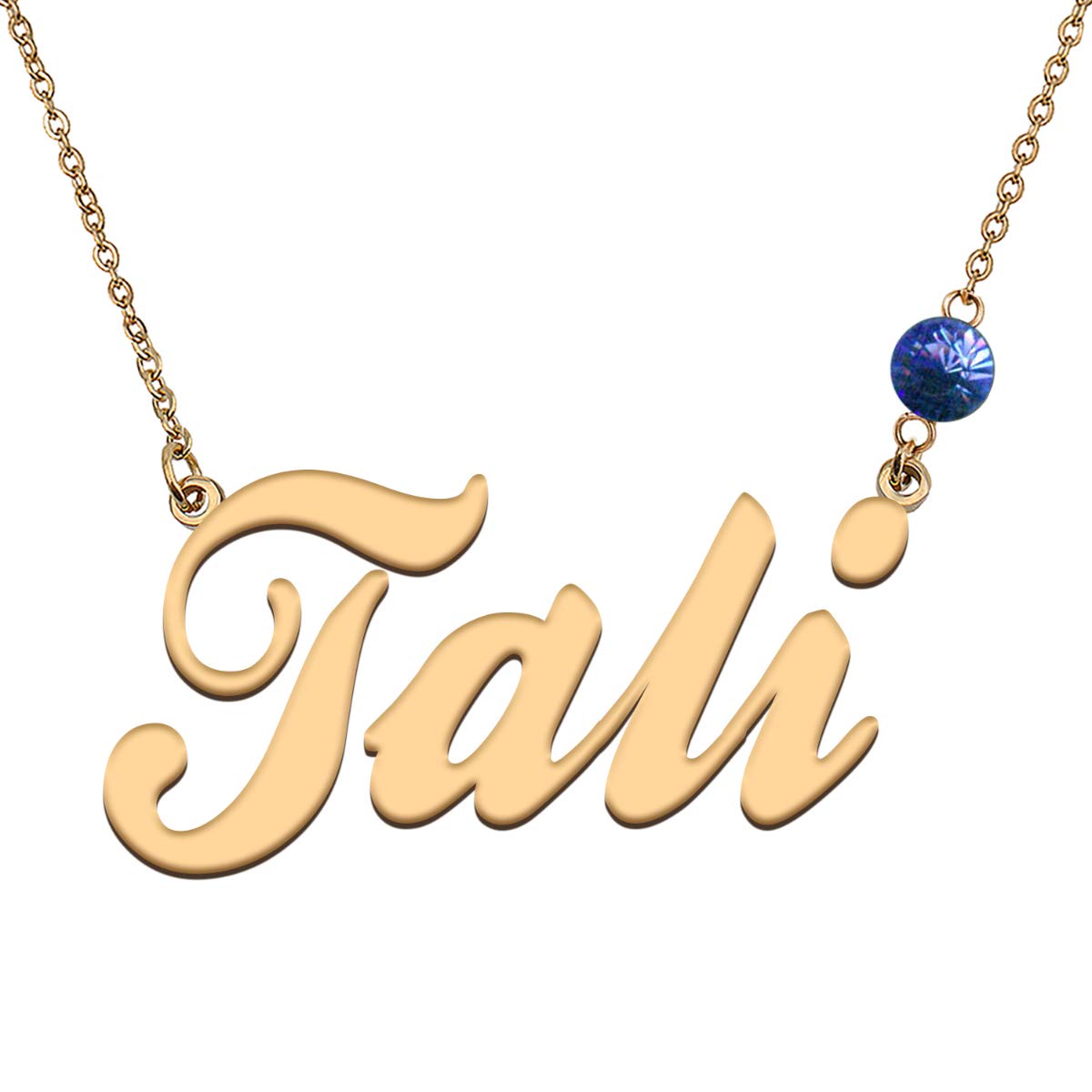 HUAN XUNCustom Choker Birthstone Name Necklace Best