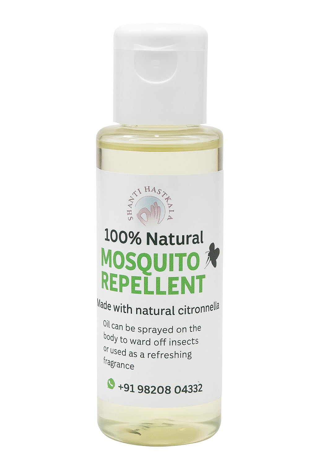 Shanti Hastkala 100% Natural Mosquito Repellent Oil | Herbal Insect Repellent Spray Made with Citronella/Neem Oil & Camphor | DEET-Free, Safe for Skin, Kids & Home Use (35ML, Natural Citronella)