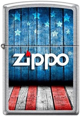 Zippo "United States Flag-Zippo Logo" Lighter, Street Chrome, 8433