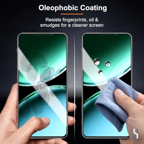 Image of Tempered Glass for OnePlus Nord 4 (6.74 Inch) Military Grade 9H Screen Guard, Anti-Scratch, Shatterproof, Edge-to-Edge Full Coverage - Black Border