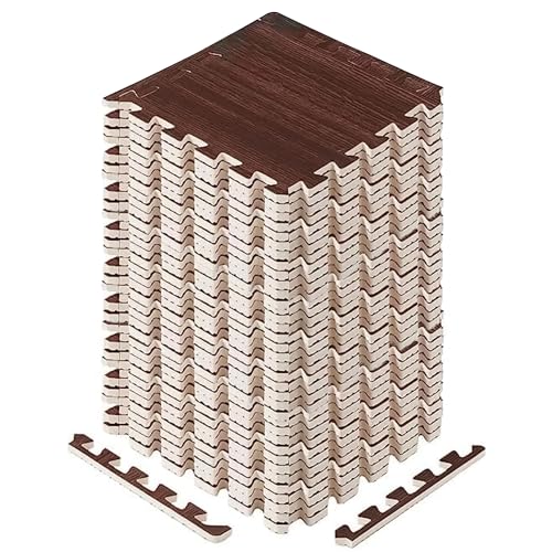 Image of Yes4All EVA Interlocking Mats, Puzzle Floor Tiles, Foam Floor Padding with Border for Furniture, Home Space, Living Room, Garage 11,22,32 SQFT