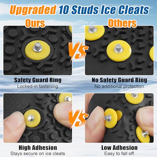 image for AGOOL Ice Cleats Snow Traction Cleats Crampons for Shoe and Boots Non-