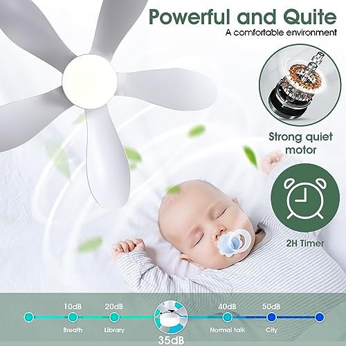 Kviflon 8010-WHITE Ceiling Fans With Lights And Remote/App Control, 30 Inch Low Profile Ceiling Fans With 5 Reversible Blades 3 Colors Dimmable 6 Speeds Ceiling Fan For Bedroom Kitchen Dining Room thumb #1