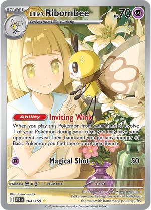 Amazon.com: Pokemon - Lillie's Ribombee 164/159 Journey Together Illustration Rare Foil Single Card : Toys & Games Amazon.com: Pokemon - Lillie's Ribombee 164/159 Journey Together Illustration Rare Foil Single Card : Toys & Games