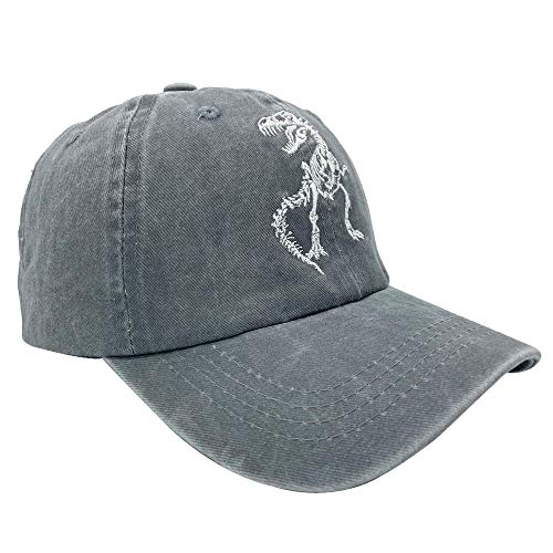 Nvjui Jufopl Boys' Skull Dinosaur Hat, Washed Vintage Summer Baseball Cap For Kids Ages 3-11 Gray #TOP2