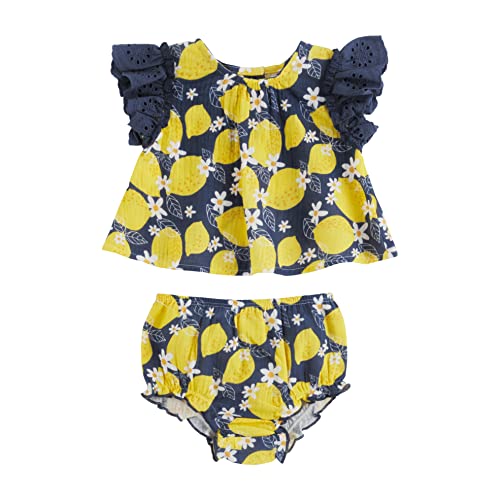 Mud Pie Pinafore Set, Lemon, 6-9 Months