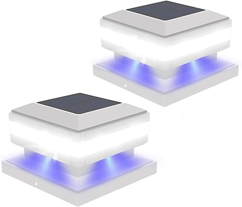 Sumaote Luces solares para postes de poste, IP65, impermeables, para exteriores, para vallas, jardín, patio, terraza, alto brillo, 6000 K,