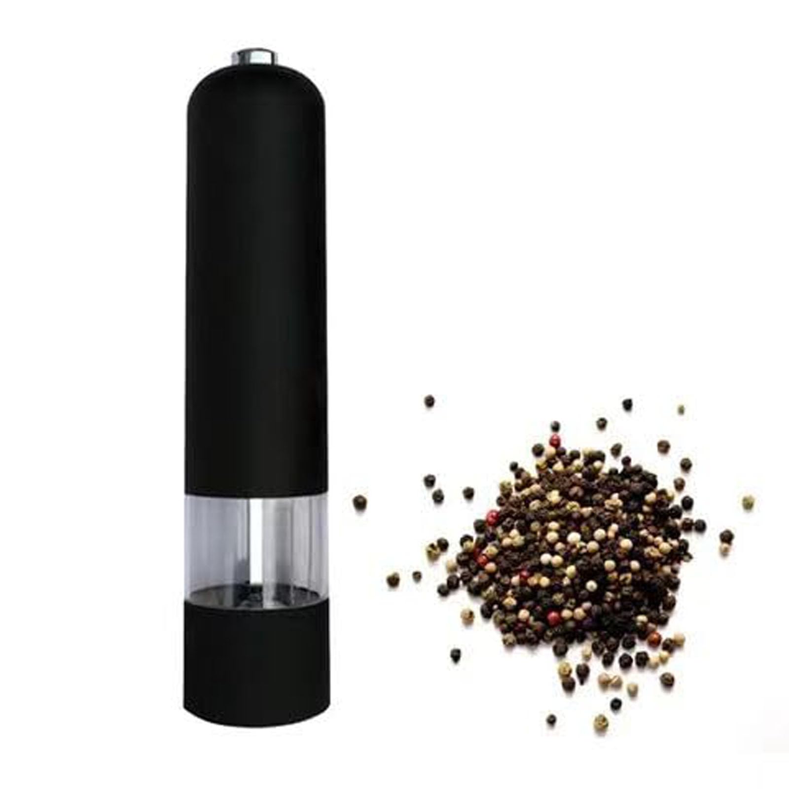 Rayyan Electric Stainless Steel Salt, Automatic Salt Pepper Mill Grinder for Kitchen, Restaurant, Outdoor, and Easy to Use (Black)