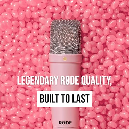 Image of RODE NT1 Signature Series Large-Diaphragm Condenser Microphone with Shock Mount, Pop Filter and XLR Cable for Music Production, Vocal Recording, Streaming and Podcasting (Pink) | HF6 1-Inch Capsule, Cardioid Condenser, Includes SM6 Shockmount, Pop Filter and Xlr Cable, 4 Dba Noise, 142 Db Spl, Pink