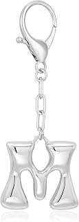 Gold Bubble Initial Keychain For Women Handbag Charms Fashion Alphabet Keychain Accessories Gift