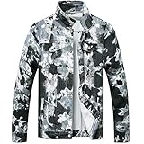 LZLER Men's Denim Jackets Distressed Destroyed Classic Vintage Slim Fit Ripped 2025 Fashion Trendy Trucker Jean Jackets