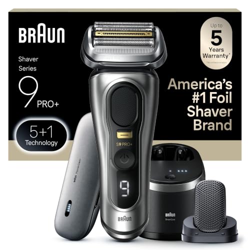 Braun Series 9 PRO+ Electric Shaver, Shaving Kit with 5 Pro Shave Elements and ProComfort Head, SmartCare Center