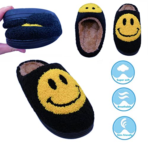 DCLTD Smile Face Slipper Women Slide Kids Fuzzy Slides with Soft Memory Foam Comfort Cotton Slip on Warm Slipper Anti-Slip Soft Sole Slippers for Kids Women Slip-in Men3