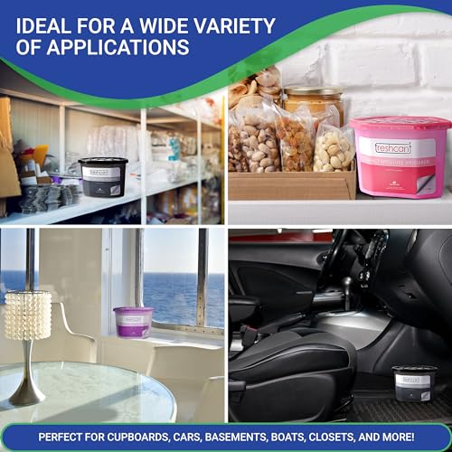 Image of Moisture Absorber | Dehumidifier for Wardrobe, Cupboards & Drawers, Room, Car, Shoe rack | Season XL Pack of 12 | Protect Against Moisture, Mold, Fungus & Odor | Rose, Lavender & Charcoal