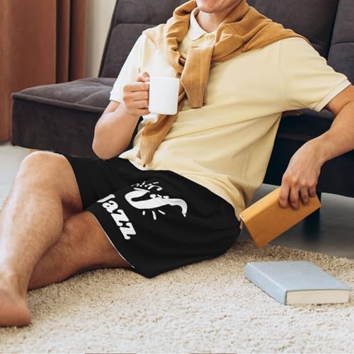 Jazz Music Pajama Shorts for Men, Men's Pajama Bottoms, Sleepwear for Summer3