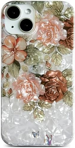 Custodia Qokey Per IPhone 14/13 Fiori Da Giardino – Morbida TPU Antiurto, Leggera E Anti-ingiallimento, 6,1 Pollici