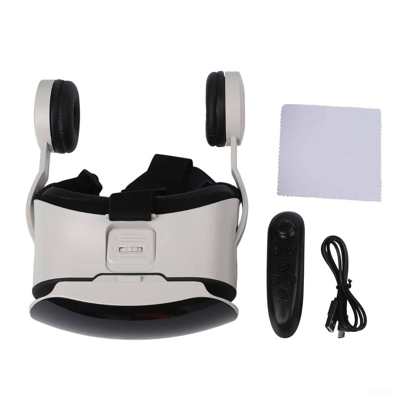 Cuffie per realtà virtuale per giocare/film, VR 3D per iOS e Android (nero)