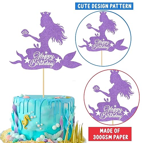 Image of Party Propz Mermaid Theme Birthday Decoration Kit - 62Pcs Cute Items for Girls With Tail Cutout, Balloons, and Happy Birthday Decorations