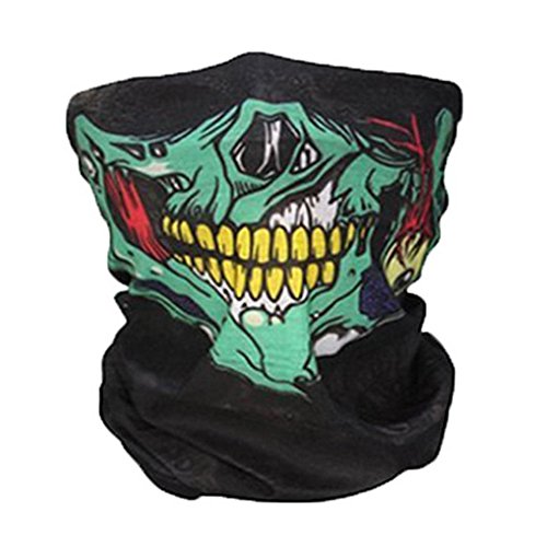 COMVIP Hombres Sin fisuras cráneo Impreso Las vendas abrigo de la bufanda del calentador del cuello de la máscara Circunferencia de la cabeza: 53-62cm Multicolor