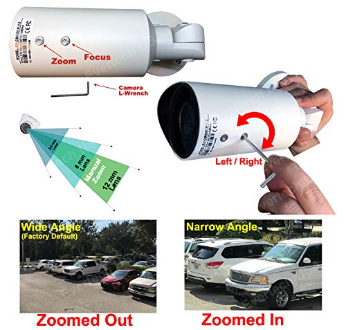 Evertech Upgraded 1080P Outdoor Night Vision Cctv Security Surveillance Bullet Camera 4In1 Hd Ahd Tvi Cvi Analog, Manual Zoom, Wall And Ceiling Mount With 3-Axis Bracket White #TOP3