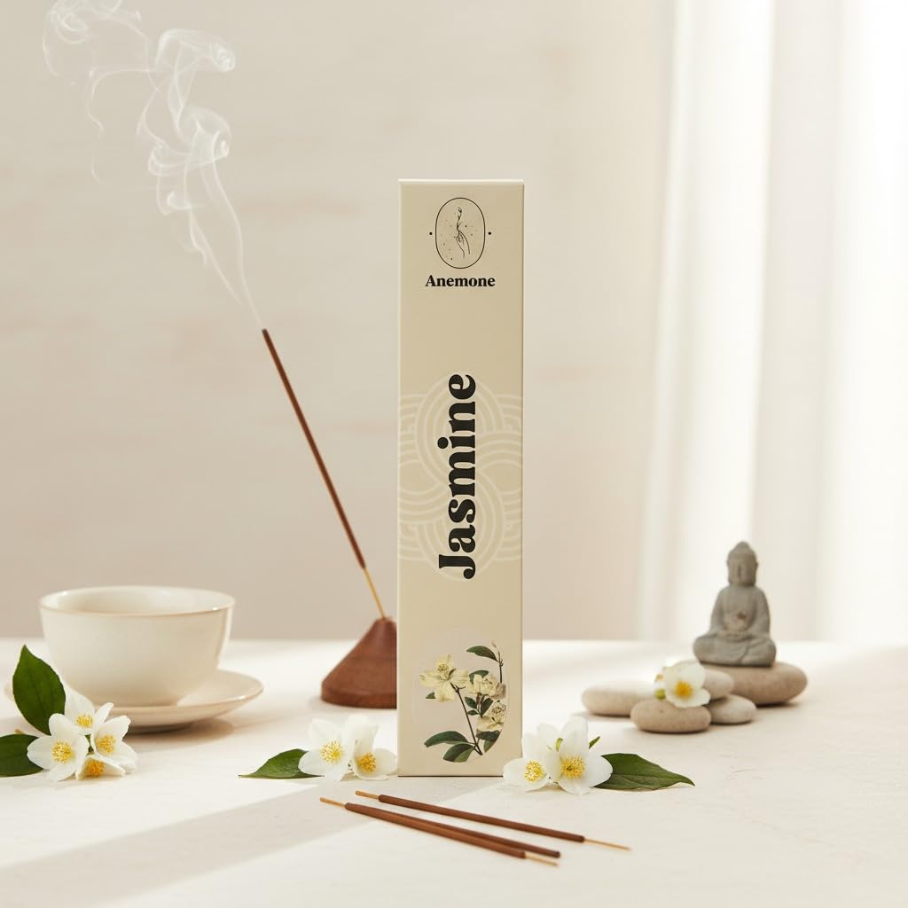 Encens Anemone 100% Naturel Artisanal Parfum Frais Purifiant Jasmin 3 Boîtes