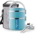 Themral Lunch Box, Arderlive Stackable Insulated Stainless Steel Lunch Container With Portable Lunch Bag, Large Capacity with microwarable container & spoon. (2 tier,blue)