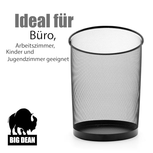 BigDean Papierkorb Büro Mülleimer schwarz 20L Draht - Mülleimer Büro Trash Can Papiermülleimer Abfalleimer Mülleimer – Bild 5