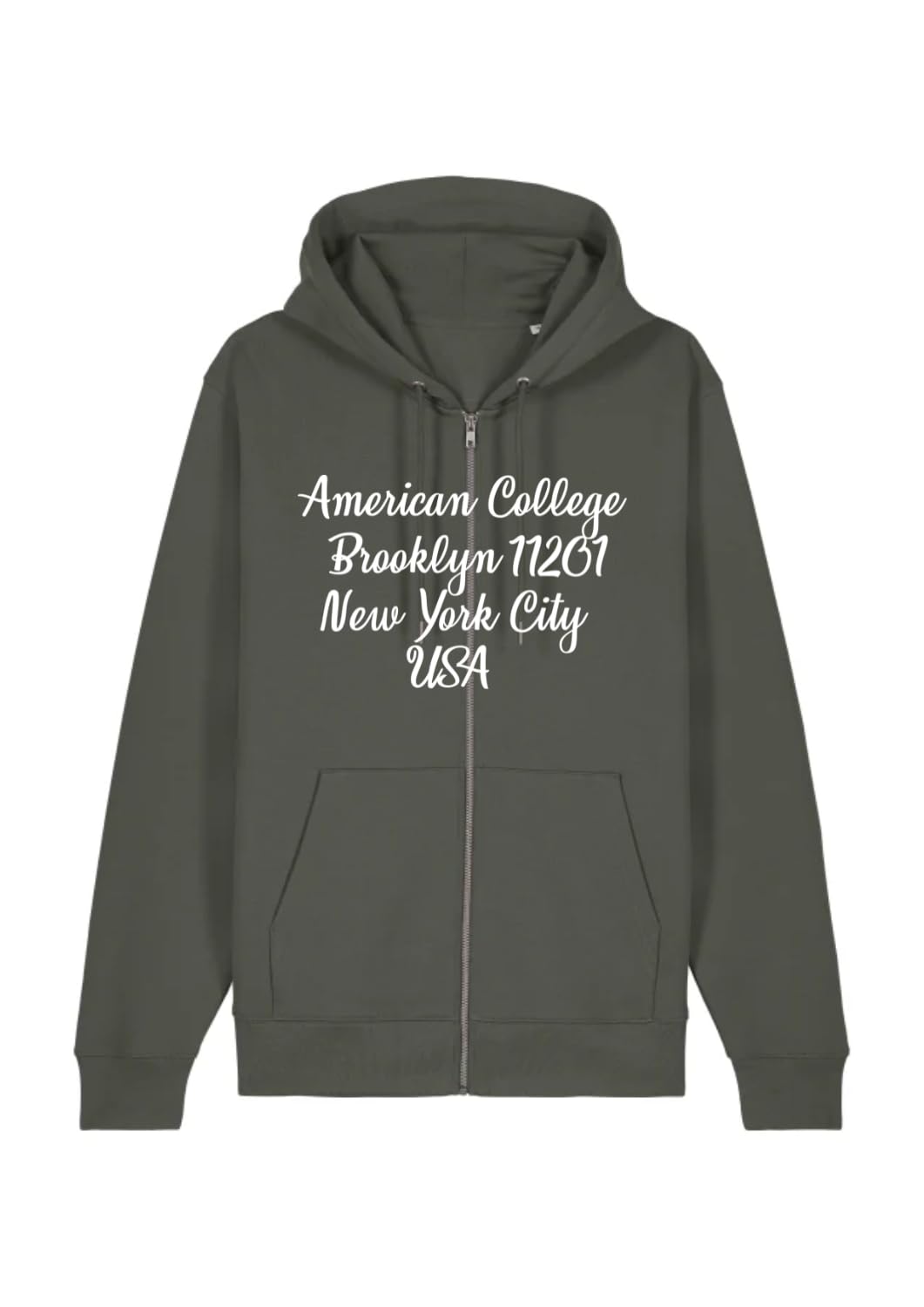 AMERICAN COLLEGE USA Męska bluza z zamkiem błyskawicznym Khaki Rozmiar L Umowa, zielony, L