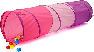 6ftPop Up Crawl Tunnel, Mesh Crawling Tunnel, Colorful Kids Crawl Tunnel For Toddler, Climbing Tunnel Collapsible Gift Boy And Girl Indoor Outdoor Game (PINK)