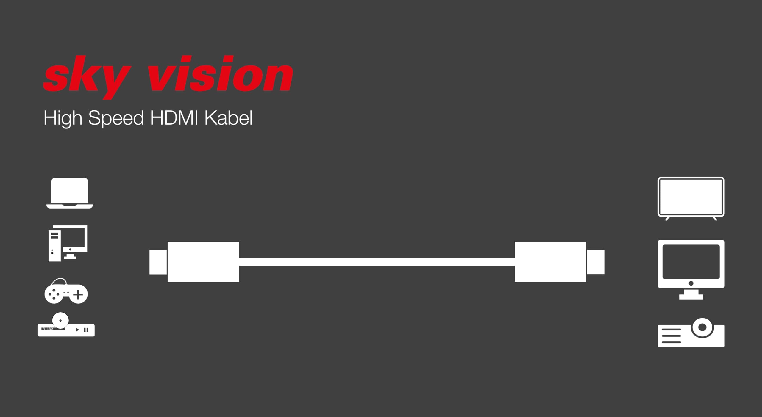 Sky Vision Cavo BL-HD 30 HDMI 2.0, HDR10 e compatibile