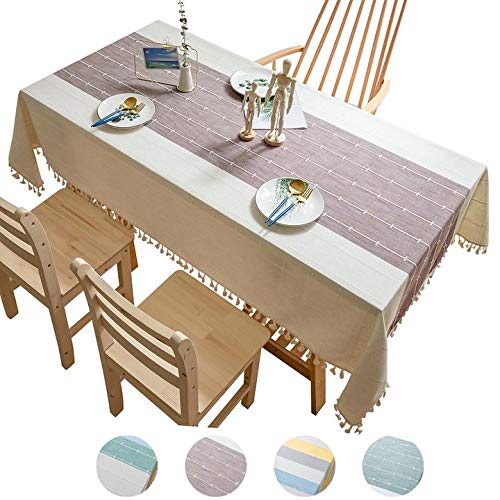 Nappe de table chic marron 140x260 cm avec finitions soignées style mode contemporain