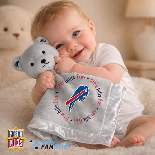 Image of Baby Fanatic NFL Baby Security Blanket Bear Snuggle Toy for Newborn Boy Girl Unisex Stuffed Animal Officially Licensed- -Buffalo Bills