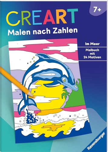 Ravensburger CreArt Malen nach Zahlen ab 7: Im Meer, Malbuch, 24 Motive